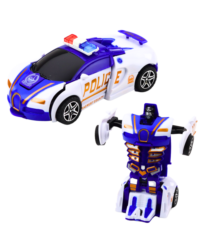 Auto Robot 2w1 Samochód Sportowy Policyjny Napęd Mix