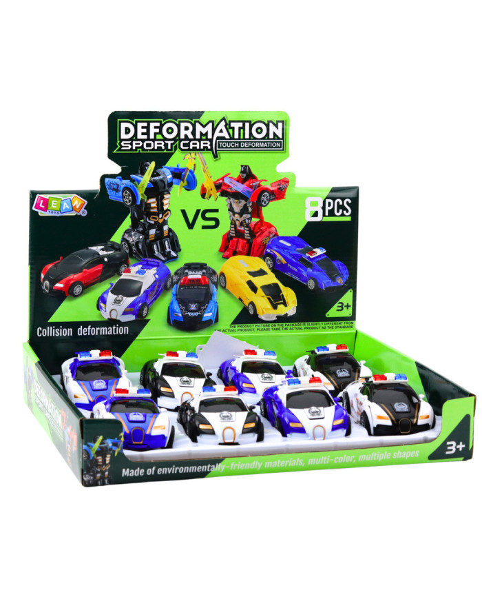 Auto Robot 2w1 Samochód Sportowy Policyjny Napęd Mix