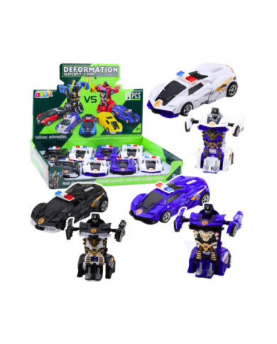 Auto Robot 2w1 Sportowy Samochód Policyjny Napęd Mix