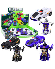 Auto Robot 2w1 Sportowy Samochód Policyjny Napęd Mix
