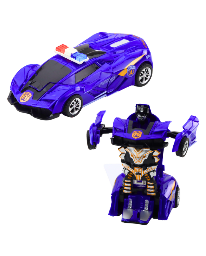 Auto Robot 2w1 Sportowy Samochód Policyjny Napęd Mix