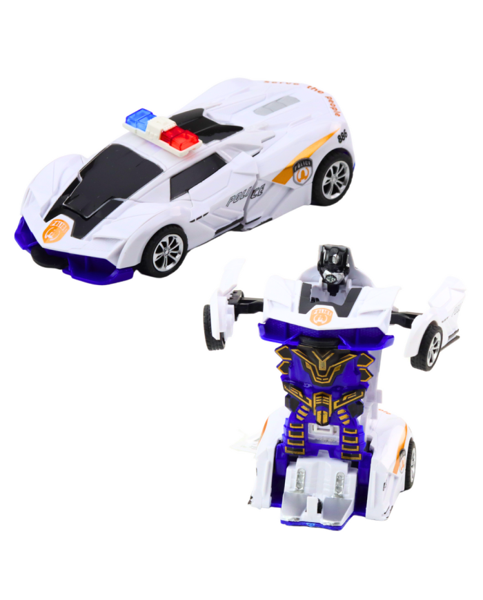 Auto Robot 2w1 Sportowy Samochód Policyjny Napęd Mix