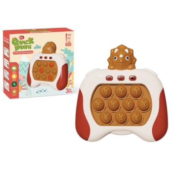 Gra Sensoryczna Triceratops Pop It Na Baterie Światła Dźwięki Brązowa