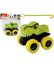Pojazd Terenowy Pchacz  Tyranozaur Rex Gumowe Koła Zielony