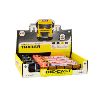 Ciężarówka Z Przyczepą Niebieska 1:24 TIR Auto Ciężarowe Akcesoria Dźwięki