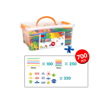 Zestaw Słomek Do Konstrukcji 3D W Pudełku Kolorowe 800 El