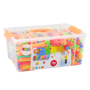 Zestaw Słomek Do Konstrukcji 3D W Pudełku Kolorowe 800 El