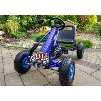 Gokart  Niebieski A-15 Pompowane Koła