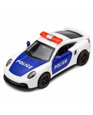 Autko Sportowe Policyjne Samochód Z Napędem Metalowy Pull-Back Biały 1:43