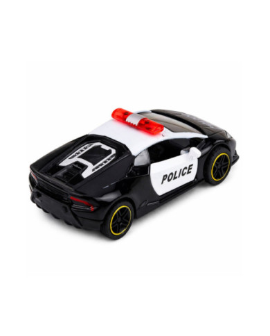 Autko Policyjne Sportowe Samochód Z Napędem Metalowy Pull-Back Czarny 1:43