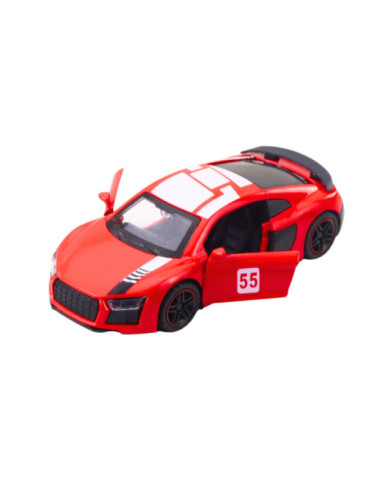 Samochód Sportowy Metalowy Napęd Pull Back Światła Dźwięki Czerwony 1:43