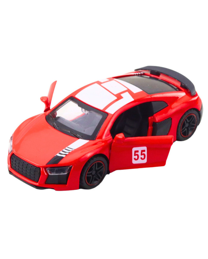 Samochód Sportowy Metalowy Napęd Pull Back Światła Dźwięki Czerwony 1:43