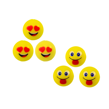 Zestaw Piłeczek Kauczukowych Emoji Żółte 6 Szt