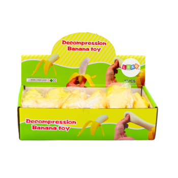 Gniotek Banan Ze Skórką Rozciągliwy Gumowy Żółty