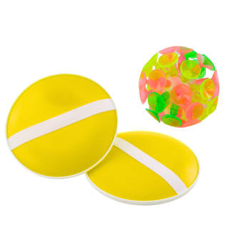 Gra Zręcznościowa Paletki Okrągłe Piłka Z Przyssawkami Żółty