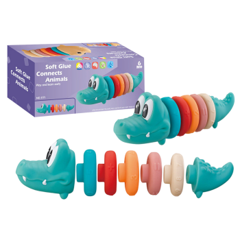 Zestaw Edukacyjny Dla Malucha Miękka Piramidka Krokodyl