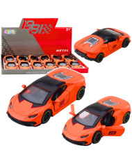Samochód Sportowy Napęd Pull Back Metalowy Pomarańczowy 1:43