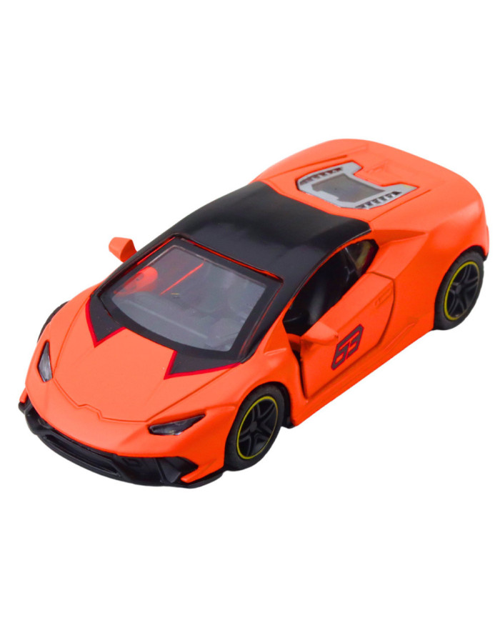 Samochód Sportowy Napęd Pull Back Metalowy Pomarańczowy 1:43