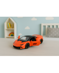 Samochód Sportowy Napęd Pull Back Metalowy Pomarańczowy 1:43