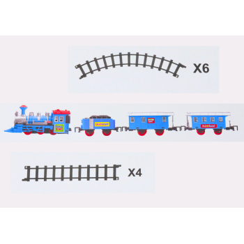 Zestaw Pociąg 3 Wagony Na Baterie Tory Efekty Świetlne i Dźwiękowe