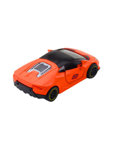 Samochód Sportowy Napęd Pull Back Metalowy Pomarańczowy 1:43