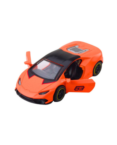 Samochód Sportowy Napęd Pull Back Metalowy Pomarańczowy 1:43
