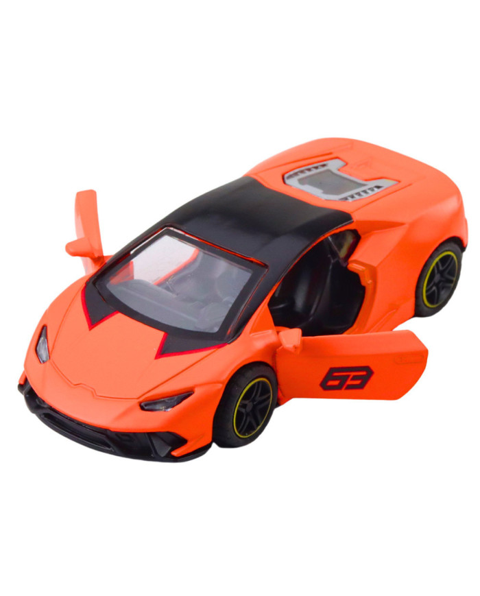 Samochód Sportowy Napęd Pull Back Metalowy Pomarańczowy 1:43