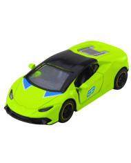 Samochód Sportowy Napęd Pull Back Metalowy Neonowy Zielony 1:43