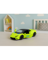 Samochód Sportowy Napęd Pull Back Metalowy Neonowy Zielony 1:43