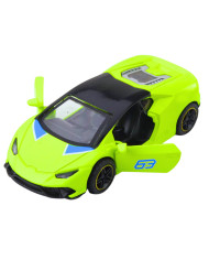 Samochód Sportowy Napęd Pull Back Metalowy Neonowy Zielony 1:43