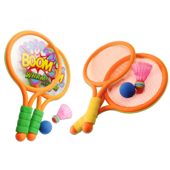 Rakietki Do Badmintona Dziecięce Dinozaury Pomarańczowa Zielona