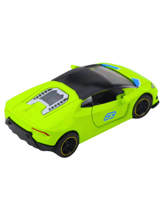 Samochód Sportowy Napęd Pull Back Metalowy Neonowy Zielony 1:43