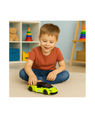 Samochód Sportowy Napęd Pull Back Metalowy Neonowy Zielony 1:43