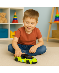 Samochód Sportowy Napęd Pull Back Metalowy Neonowy Zielony 1:43