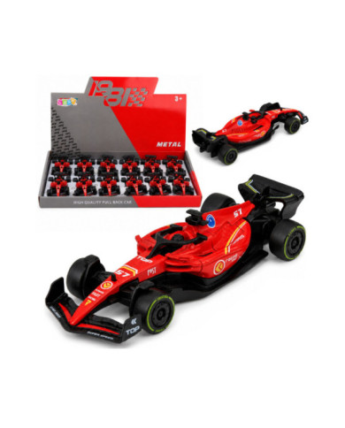 Autko Wyścigówka Metalowa Formuła Napęd Pull Back Czerwona 1:43