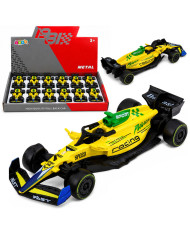 Autko Wyścigówka Metalowa Formuła Napęd Pull Back Żółta 1:43