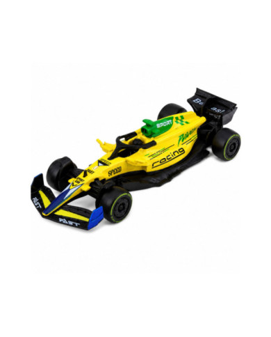 Autko Wyścigówka Metalowa Formuła Napęd Pull Back Żółta 1:43