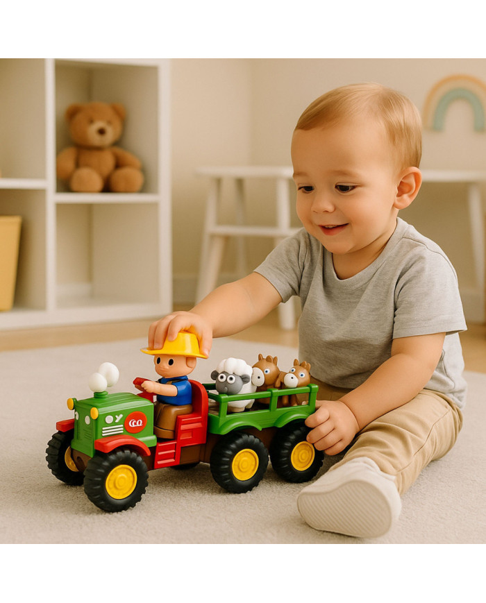 Traktor Edukacyjny Interaktywny Dla Malucha Zwierzęta Światła Dźwięki