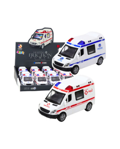 Wóz Policyjny Karetka Ambulans Otwierane Drzwi Napęd Światła Dźwięki Mix