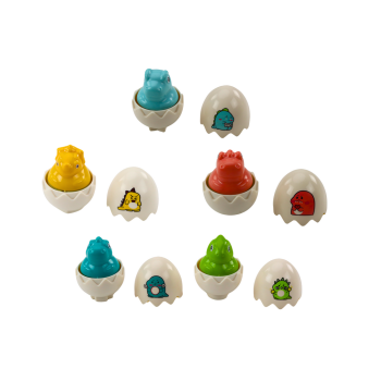 Zestaw Sześciu Geometrycznych Jaj Dinozaurów Kolorowe