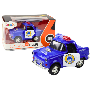 Autko Policyjne Klasyczne 1:38 Napęd Światła Dźwięki Niebieski