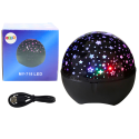 Projektor Gwiazd Lampka Nocna Głośnik 2w1 Czarny