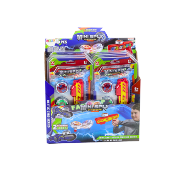 Zestaw Pistolet Wyrzutnia 2 Metalowe Krążki Czerwony Światła