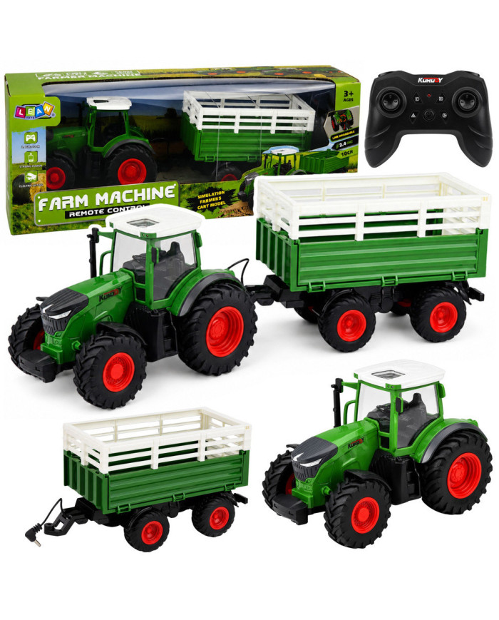 Traktor Rolniczy z Przyczepą Wywrotką Zdalnie Sterowany RC Światła 1:24