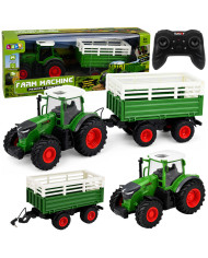 Traktor Rolniczy z Przyczepą Wywrotką Zdalnie Sterowany RC Światła 1:24