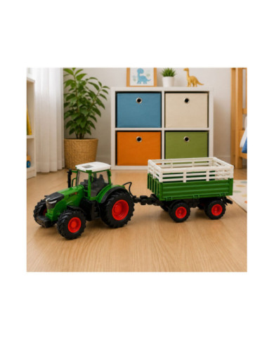 Traktor Rolniczy z Przyczepą Wywrotką Zdalnie Sterowany RC Światła 1:24