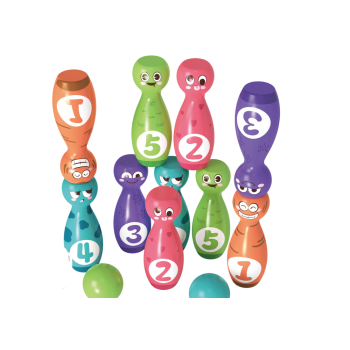 Zestaw Do Gry W Kręgle Buźki Kule Kolorowe 10szt