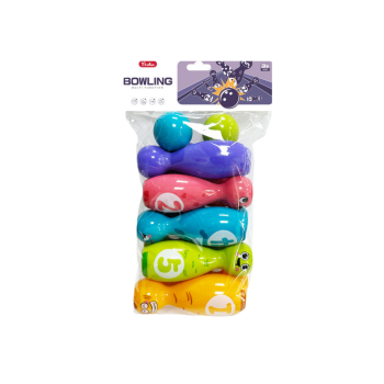 Zestaw Do Gry W Kręgle Buźki Kule Kolorowe 10szt