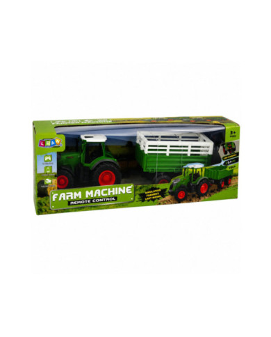 Traktor Rolniczy z Przyczepą Wywrotką Zdalnie Sterowany RC Światła 1:24