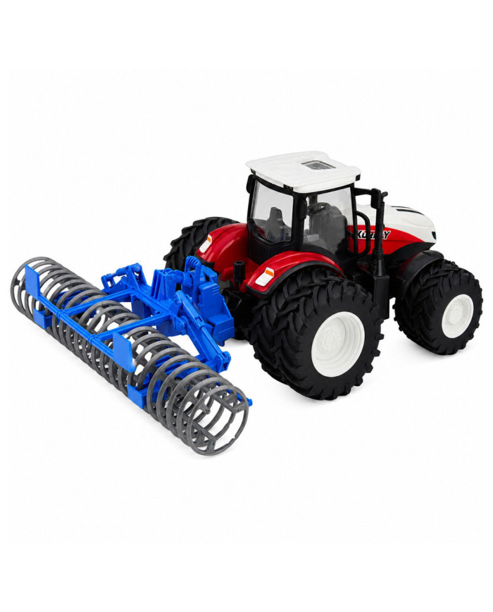 Traktor Z Wałem Rolniczym Zdalnie Sterowany RC Światła Czerwony 1:24